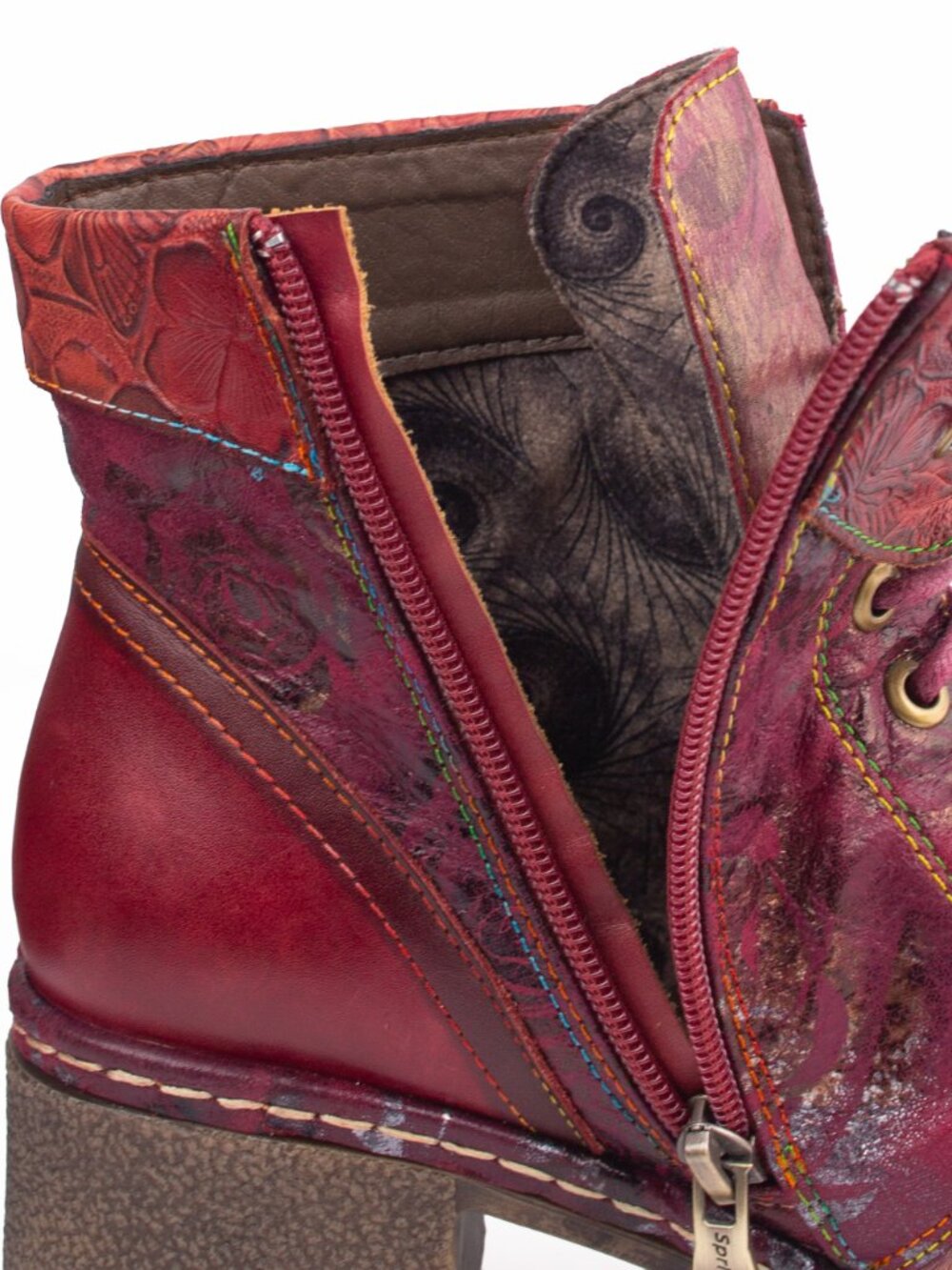 Spring Step L’Artiste Fallinluv Bordeaux Leather LaceUp Boots Size 37 / US 7 - Picture 14 of 16